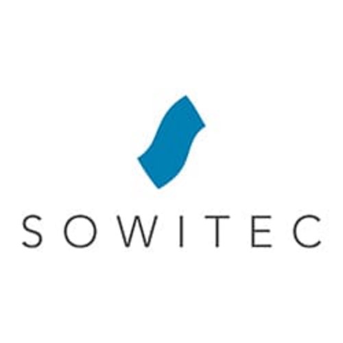 Logo von Sowitec mit einem blauen, stilisierten S, darunter der Schriftzug "SOWITEC" in Schwarz
